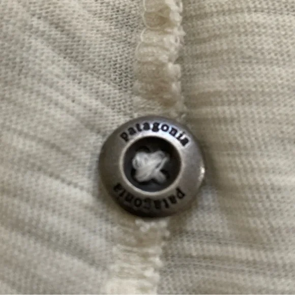 Patagonia White and Tan Long Sleeve Buttoned T-Shirt Organic Cotton Size S - Picture 10 of 14